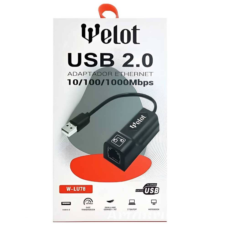 مبدل USB 2.0 به شبکه LAN ETHERNET 100Mbps برند WELOT W-LU78