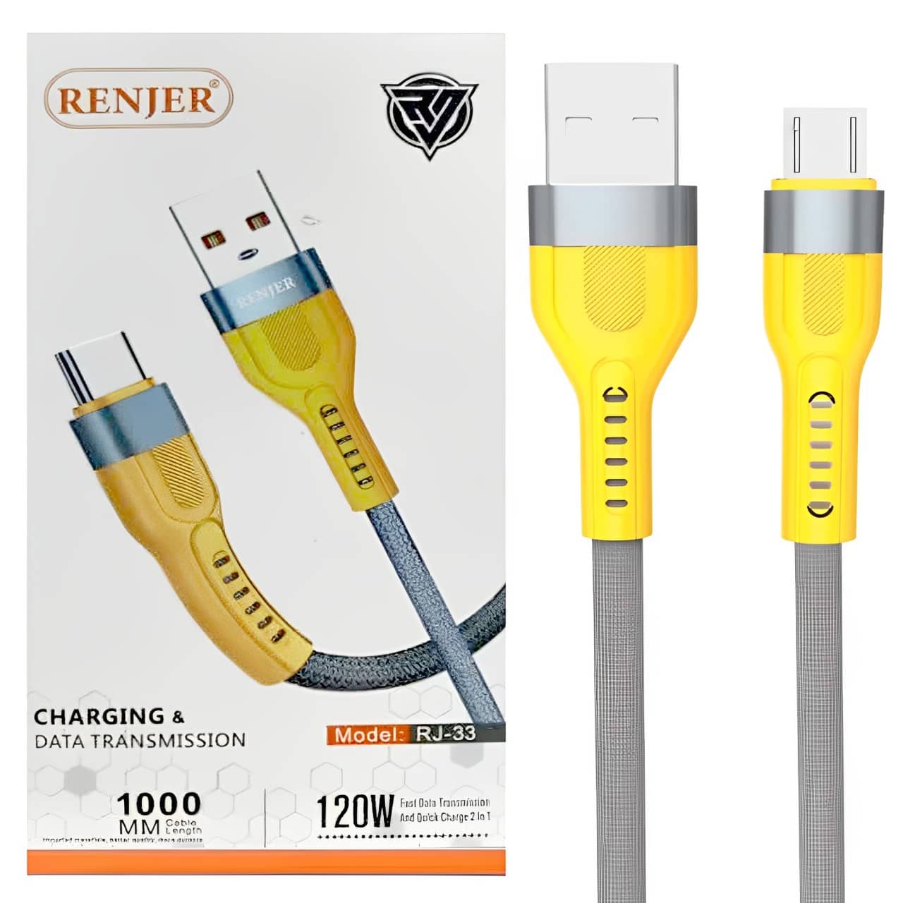کابل شارژ میکرو 120 وات رنجر RENJER MICRO USB RJ-33M