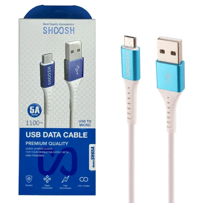 کابل میکرو یو اس بی فست شارژ شوش مدل SH65A طول 1.1 متر - مشکی